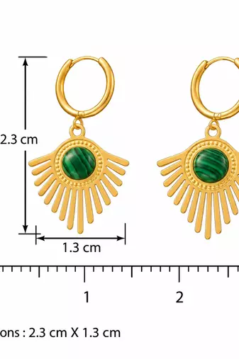 glow leaf gold plated hoop earring