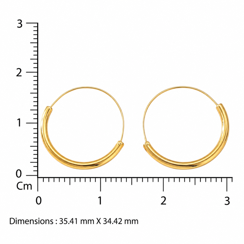 cradle big gold plated hoop earring