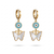 look out butterfly gold plated hoop earring