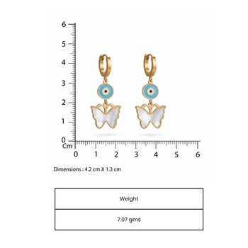 look out butterfly gold plated hoop earring 4