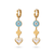 look out heart gold plated hoop earring