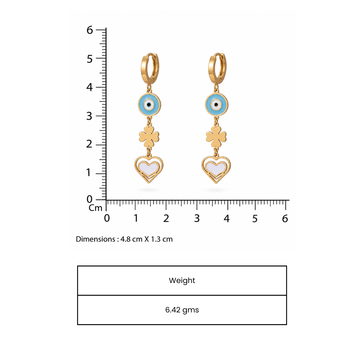 look out heart gold plated hoop earring 3