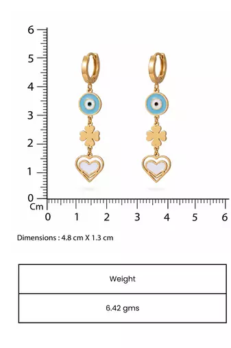 look out heart gold plated hoop earring