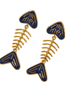 Reef studs blue gold plated drop earring