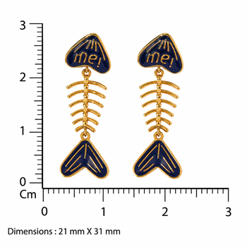 Reef studs blue gold plated drop earring 2