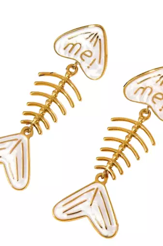 Reef studs white gold plated drop earring