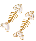 Reef studs white gold plated drop earring