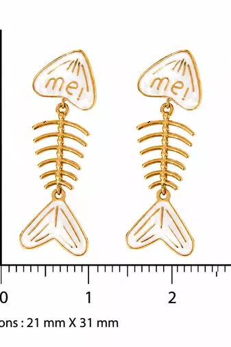 Reef studs white gold plated drop earring