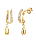 Luna drip gold plated drop earring