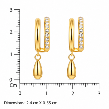 Luna drip gold plated drop earring 2