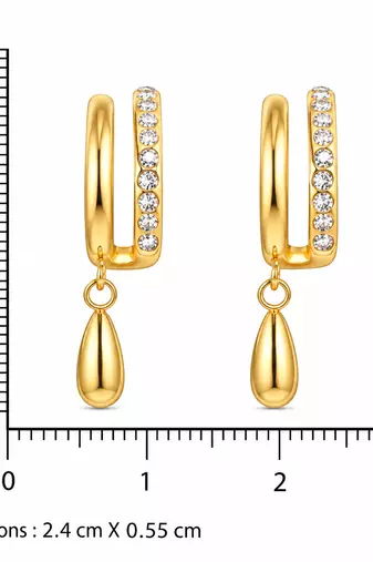 Luna drip gold plated drop earring