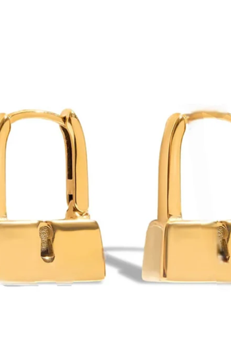 satchel gold plated hoop earring