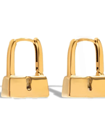 satchel gold plated hoop earring