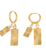double bolt hoops gold plated drop earring