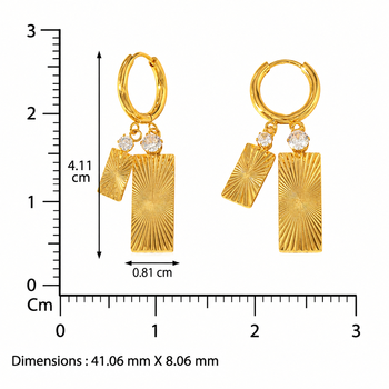 double bolt hoops gold plated drop earring 2
