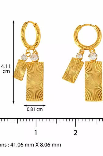 double bolt hoops gold plated drop earring