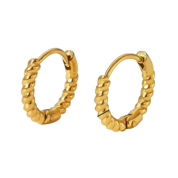swirl gold plated hoop earring 1