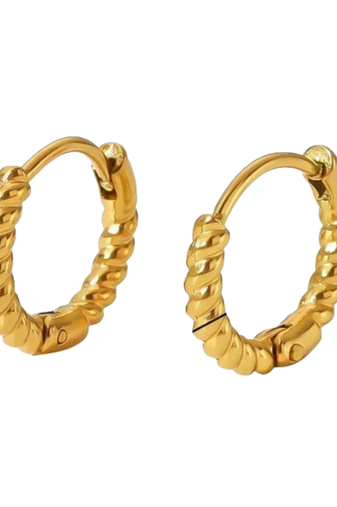 swirl gold plated hoop earring
