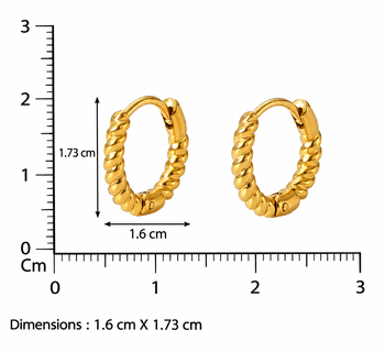 swirl gold plated hoop earring 2