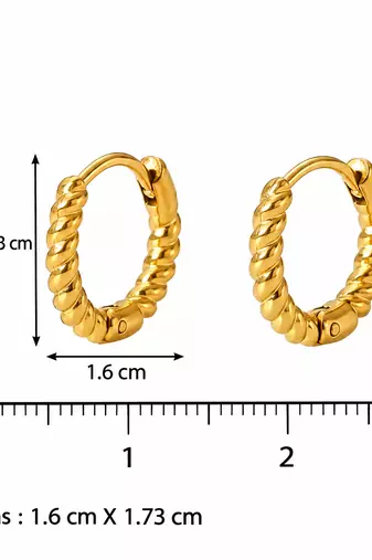 swirl gold plated hoop earring