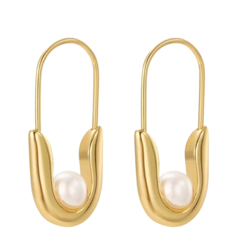 luna pin gold plated hoop earring 1
