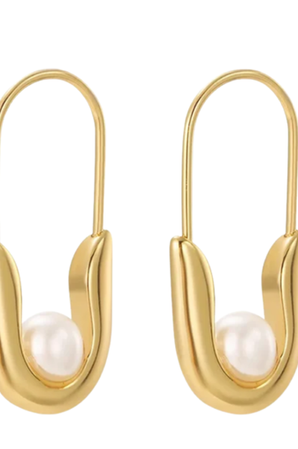 luna pin gold plated hoop earring