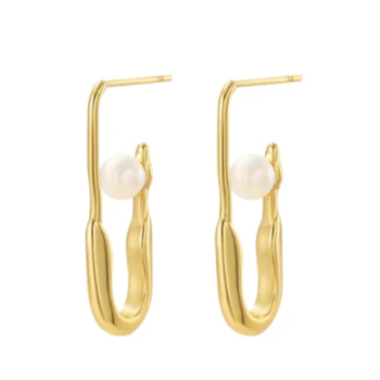 Luna flux gold plated drop earring 1