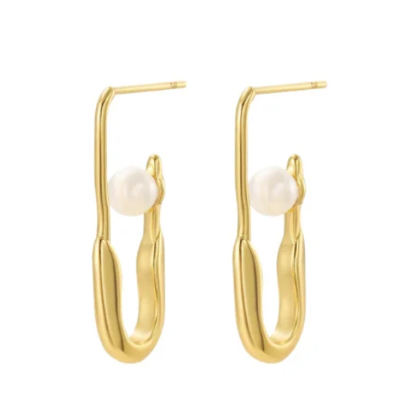 Luna flux gold plated drop earring