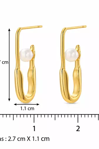 Luna flux gold plated drop earring