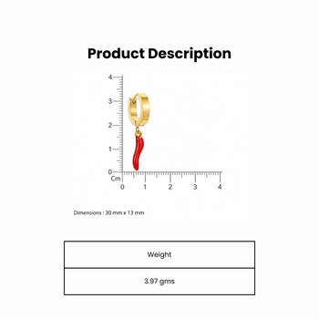 red pepper charm gold plated hoop earrings 4