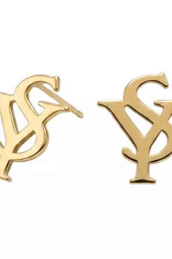Linked ys gold plated stud earring
