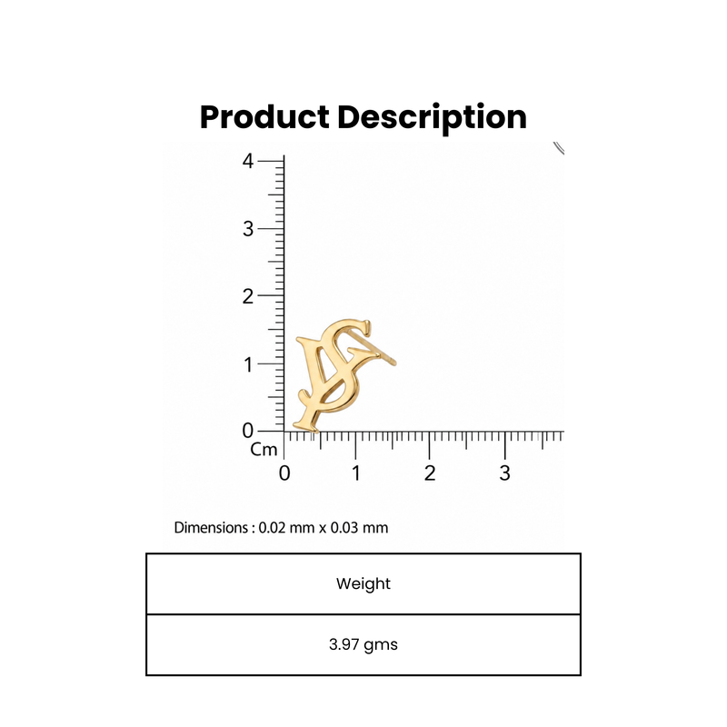 Linked ys gold plated stud earring