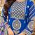 Women's faux georgette fabric zari sequence embroidery work kurta set with dupatta