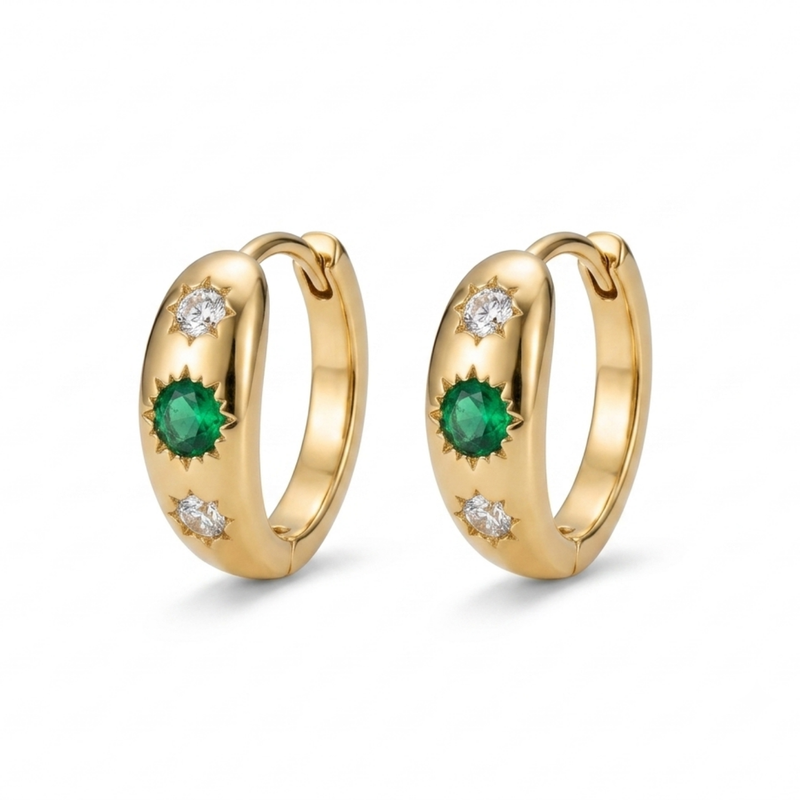 power gold plated hoop earring