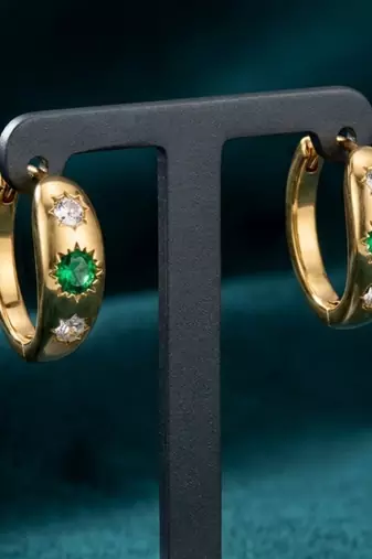power gold plated hoop earring