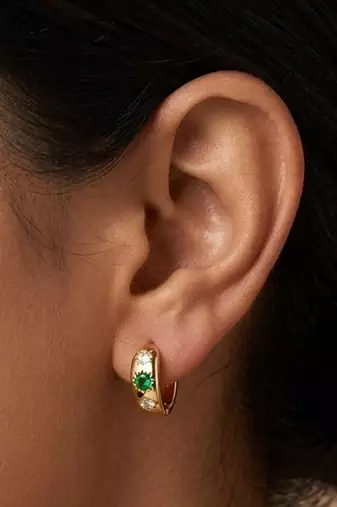 power gold plated hoop earring