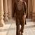 Brown heavy handwork kurta pant