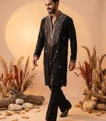 Black heavy handwork kurta pant
