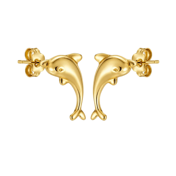 Gold-Plated Dolphin Stud Earrings. 1