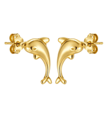 Gold-Plated Dolphin Stud Earrings.