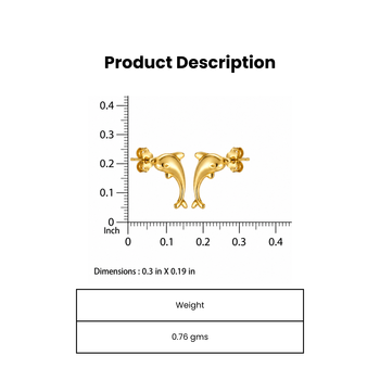 Gold-Plated Dolphin Stud Earrings. 4