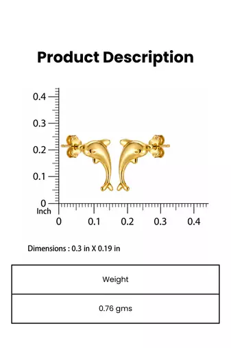 Gold-Plated Dolphin Stud Earrings.