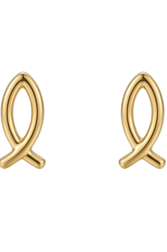 Tiny tails gold plated stud earring