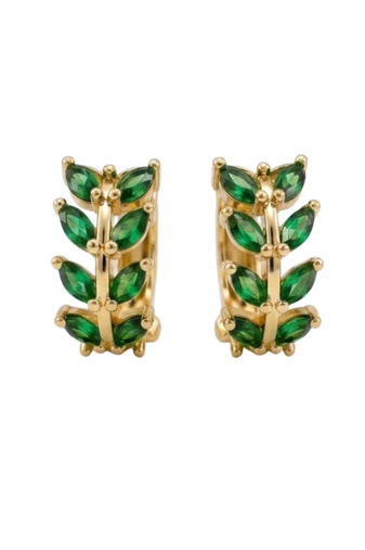 sage gold plated hoop earring