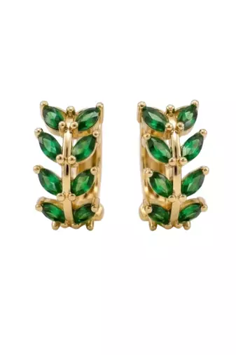 sage gold plated hoop earring