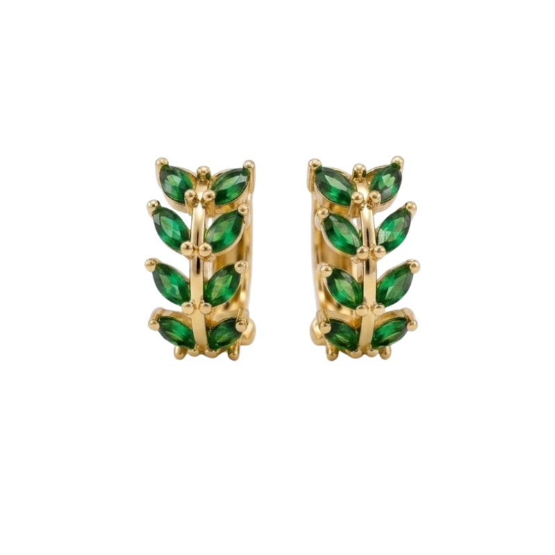 sage gold plated hoop earring