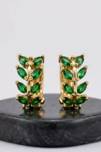 sage gold plated hoop earring