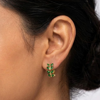 sage gold plated hoop earring 3
