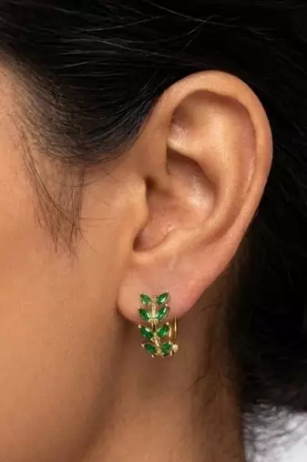 sage gold plated hoop earring