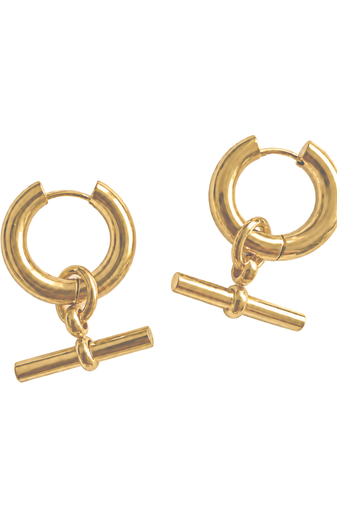toggle hoop  gold plated hoop earring